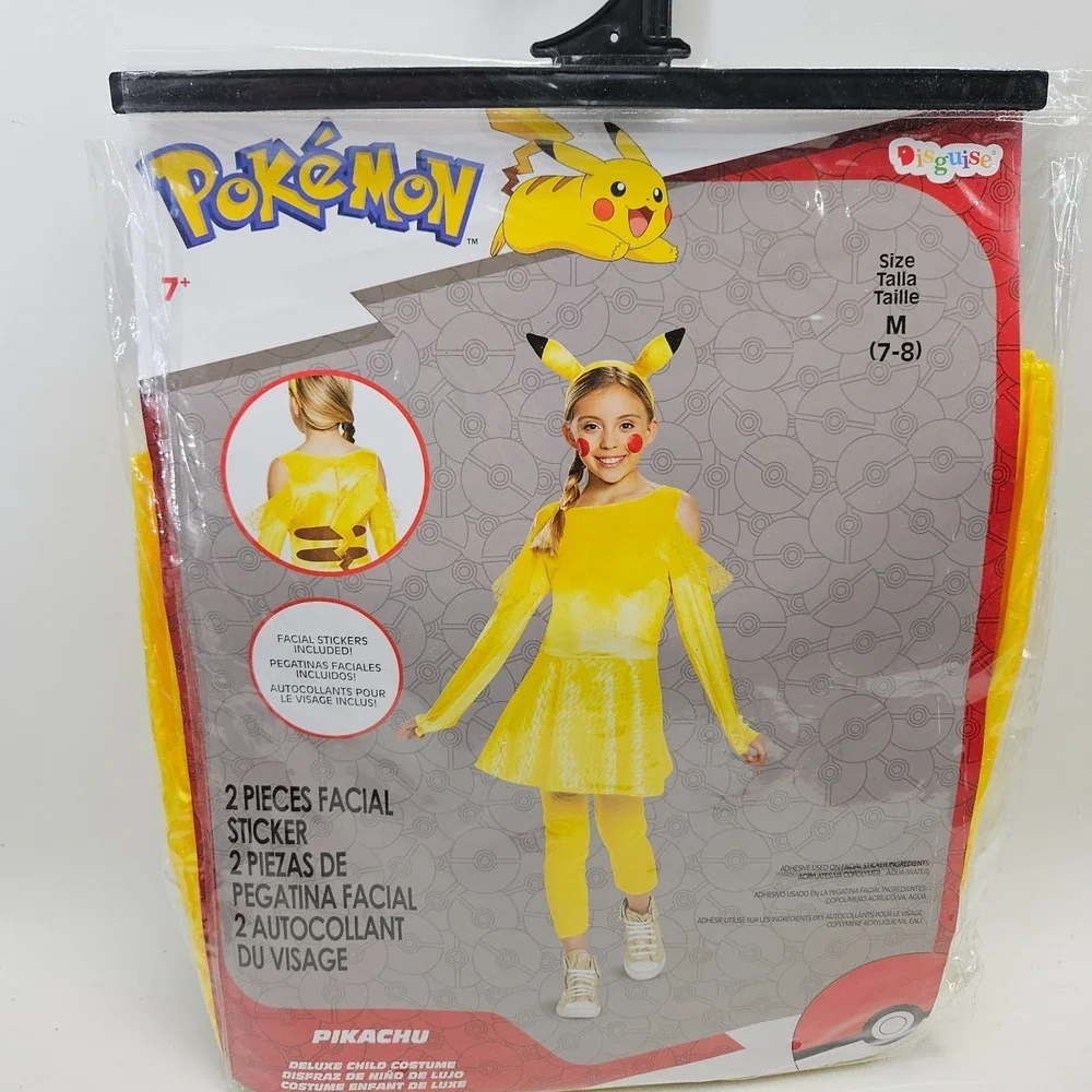 Girls Pokemon Halloween Costume Pikachu Yellow Classic Dress Medium 7-8 NEW 59 - Picture 2 of 11